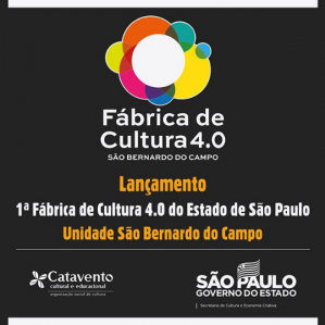 Foto do logo da nova Fábrica de Cultura e alguns informações