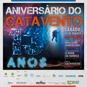 cartaz com informações da programação